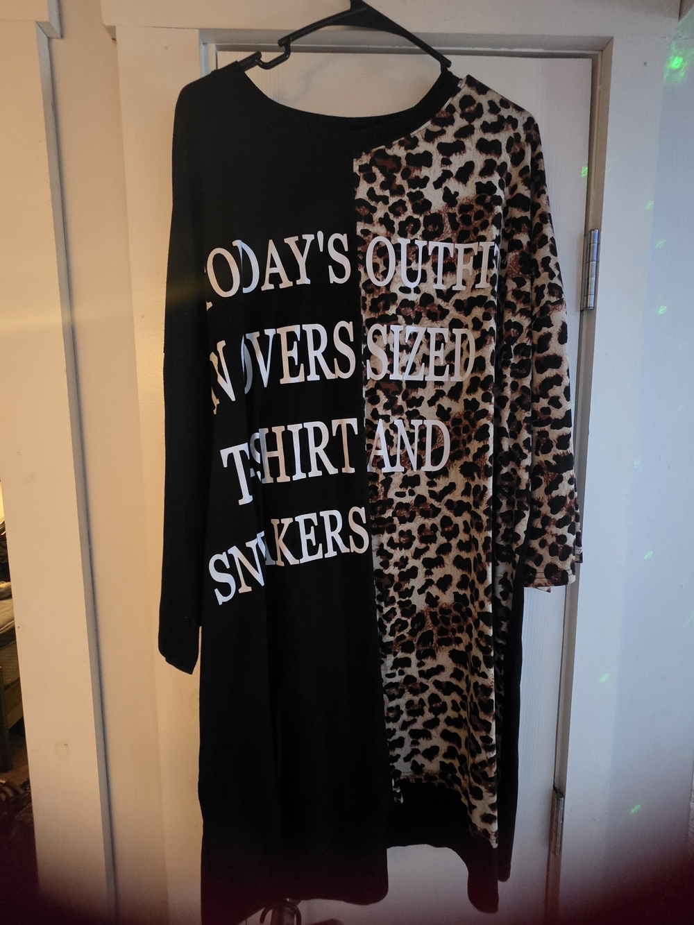 SHEIN Black and Leopard Print Maxi Dress